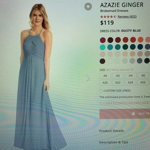 Azazie Ginger- Dusty Blue